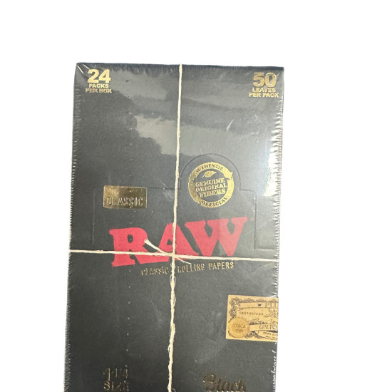 RAW BLACK NATURAL UNREFINED 1 1/4 Rolling papers image