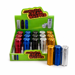 Crackers Aluminium Cream Whippers Plain, Assorted Colours - Pack of 20 