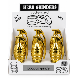 Metal Grinder Gernade Shape, Item Code SMK - 2665, Gold Colour - Pack of 6 