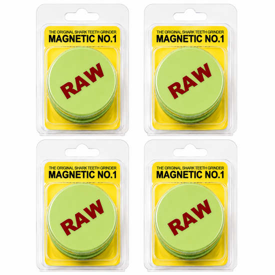 Raw Large Magnetic Plastic Grinder Brown Colour - Pack of 12 
