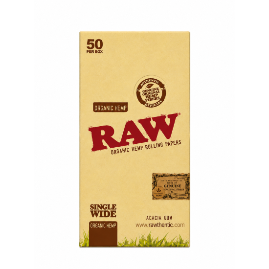 Raw Organic Rolling Paper Single Wide - Pack of 50 