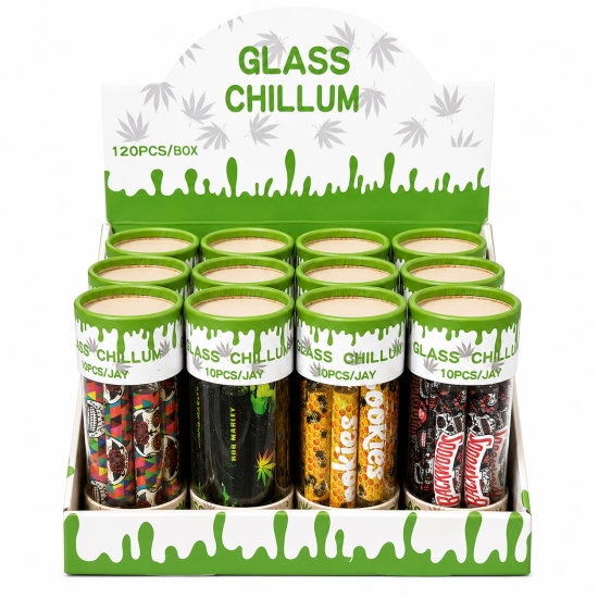 Smoking Glass Chillum Printed Item Code SMK-2832, Pack of 12 x 10