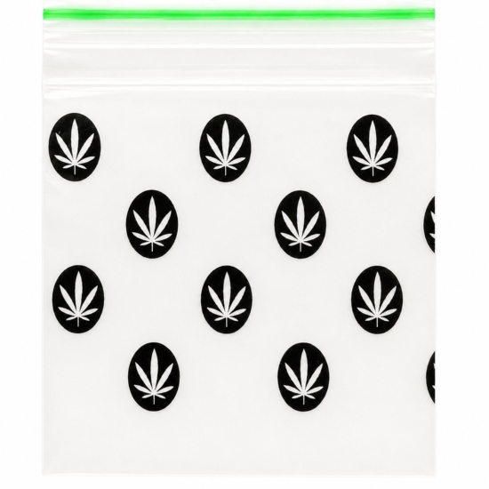 Zipper Bag 30 x 30 Black Leaf - Pack of 1 x 900 Bag Approx 