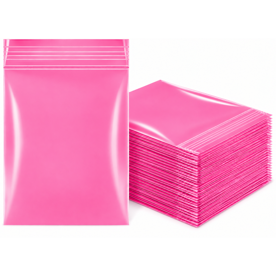 Zipper Bag 50 x 50 Pink Colour - Pack of 1 x 900 Bag Approx 