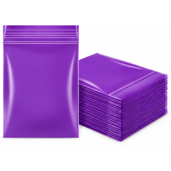 Zipper Bag 50 x 50 Purple Colour - Pack of 1 x 900 Bag Approx 
