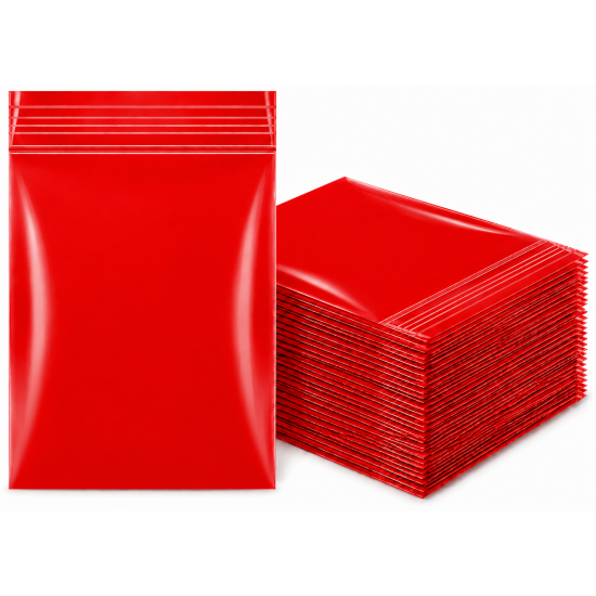 Zipper Bag 50 x 50 Red Colour - Pack of 1 x 900 Bag Approx 