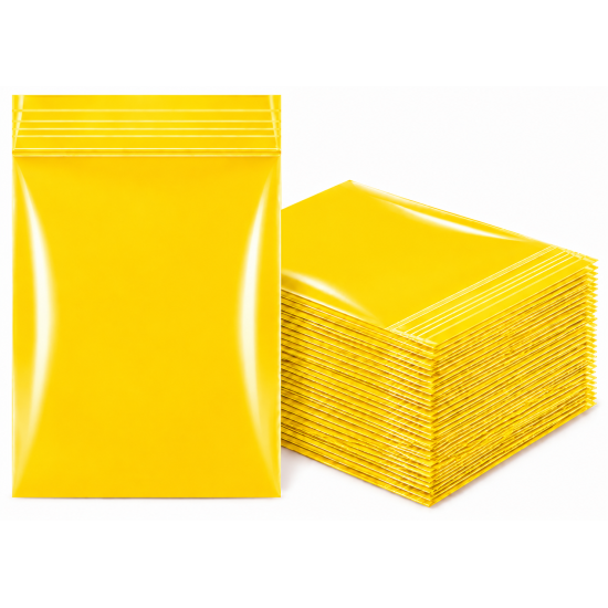 Zipper Bag 50 x 50 Yellow Colour - Pack of 1 x 900 Bag Approx 